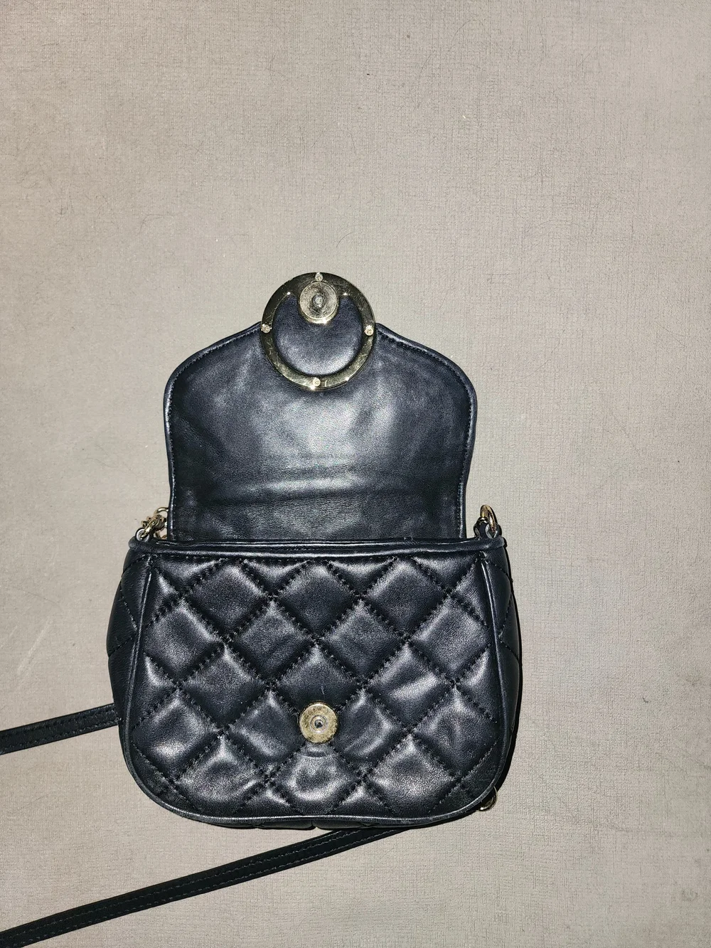 Michael Kors Quilted Black Crossbody Bag with Gold Logo